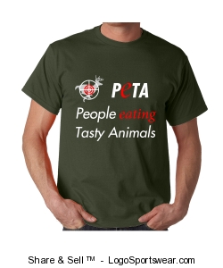 Eat Animals Shirt - Olive Design Zoom